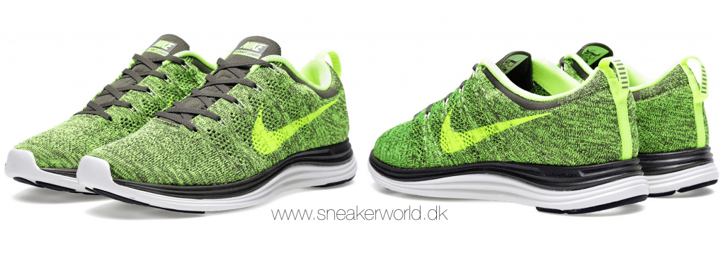 Nike Flyknit Lunar1+ Tarp Green and Volt