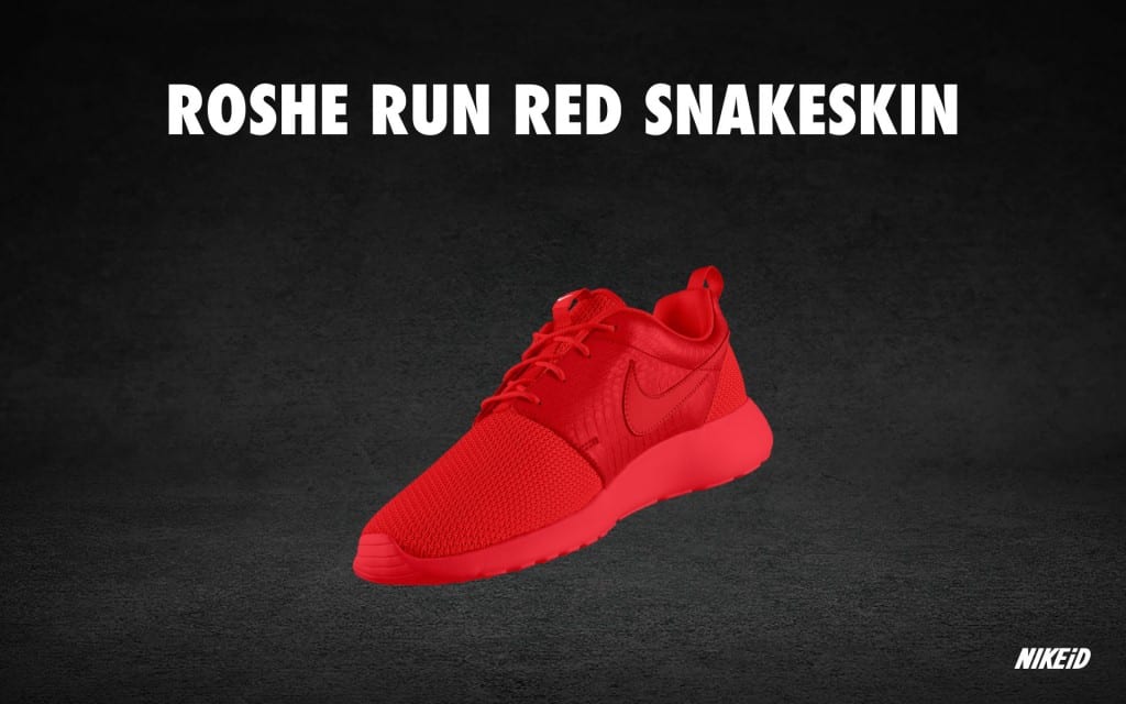 Nike Roshe Run Red Snakeskin