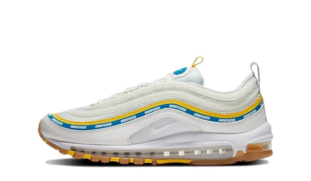 Undefeated air max 97 white blue yellow