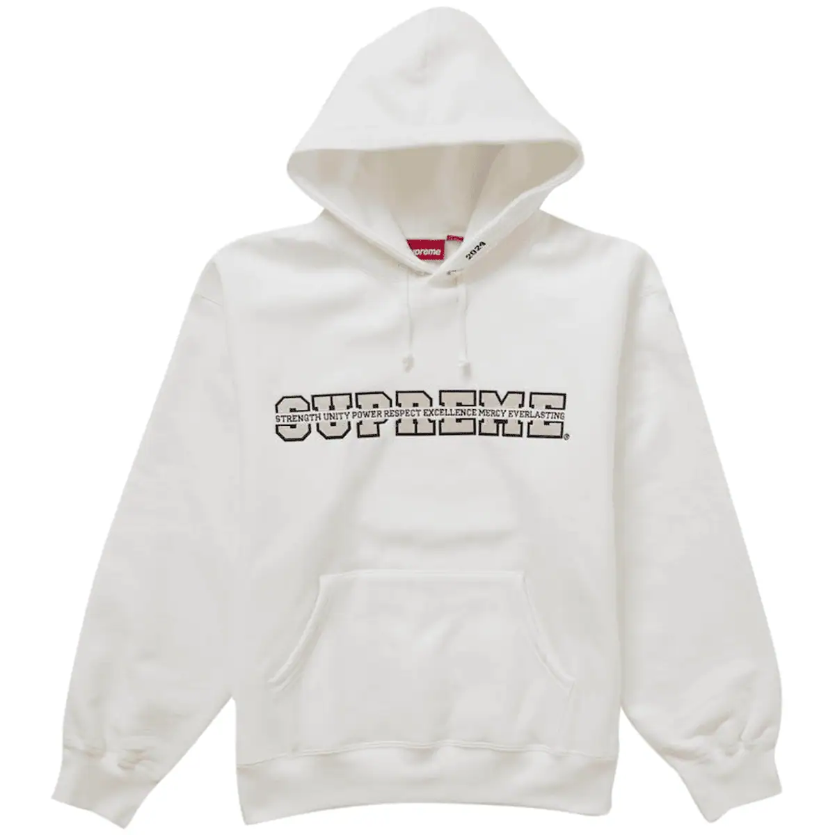 Supreme Collegiate Acronym Hooded Sweatshirt White | Sneakerworld.dk