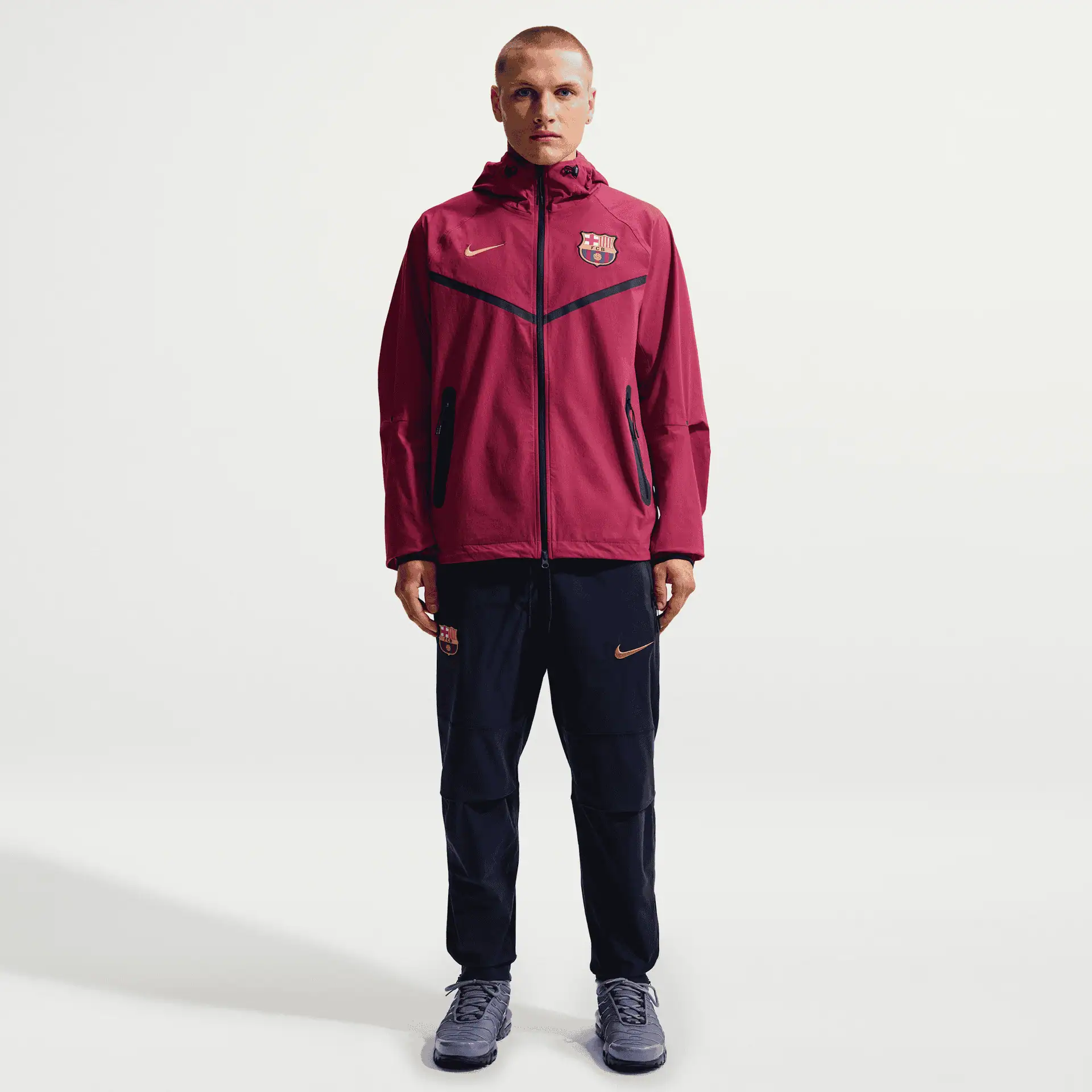 Vævede FC Barcelona Tech Nike-fodboldbukser til mænd – blå